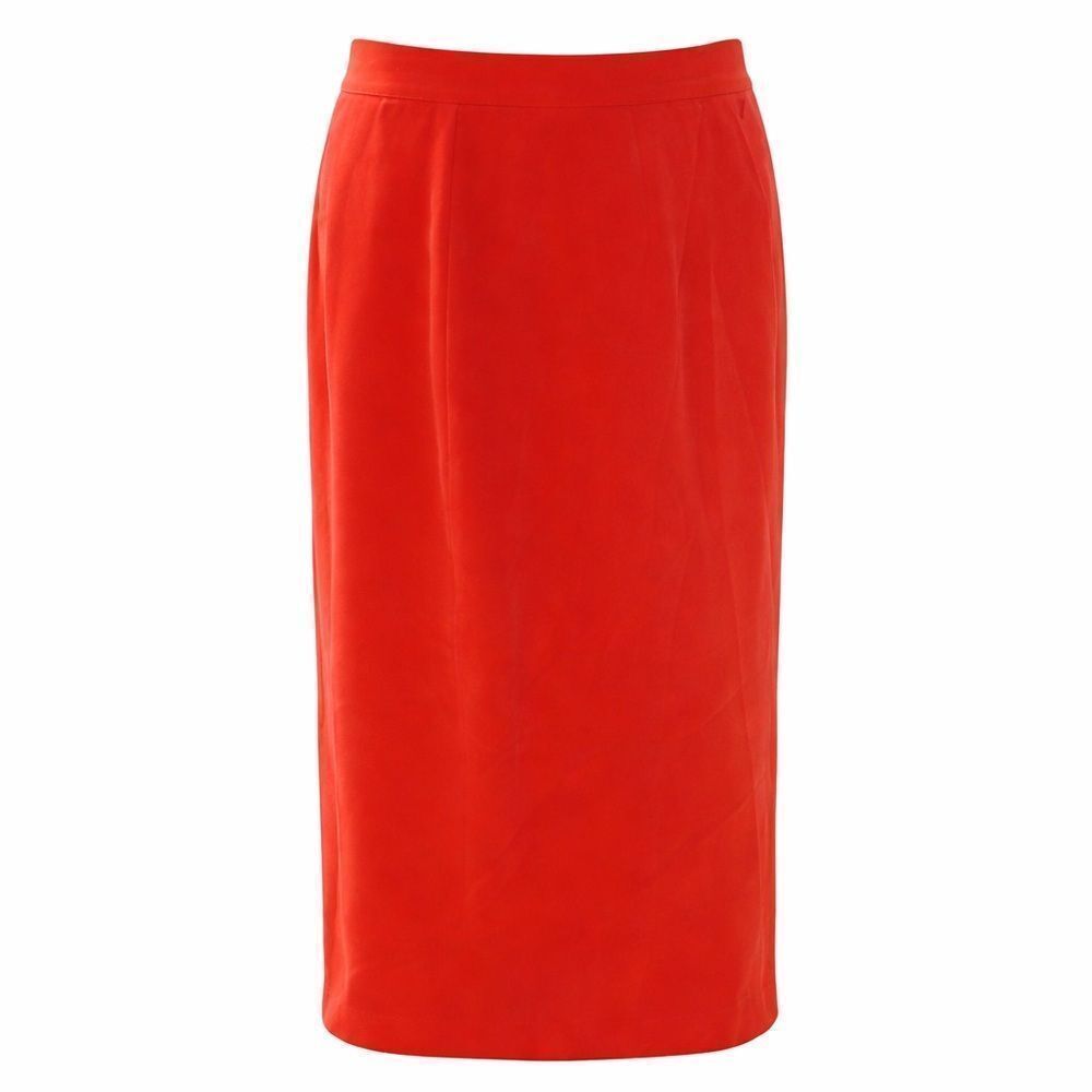Jones of New York silk lined skirt luxury Pencil Pockets Orange Tangerine 6